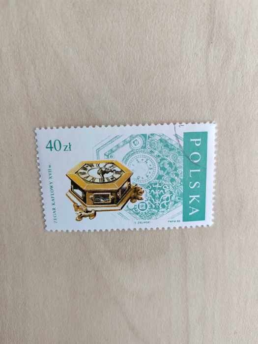Znaczki z 1988: Stare zegary, PRL, vintage