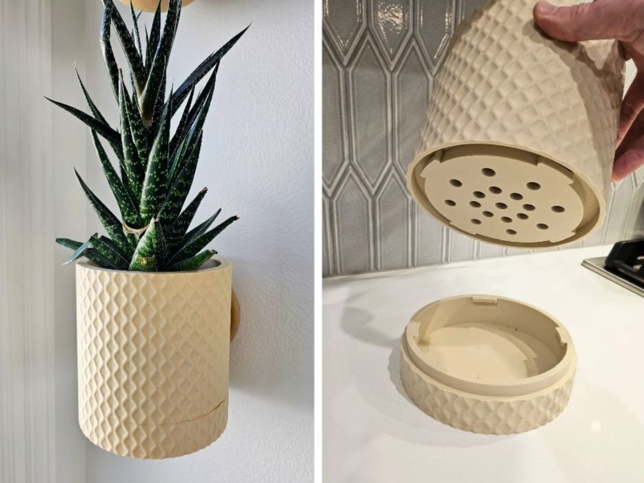 Настінний кашпо з прихованим піддоном для крапель