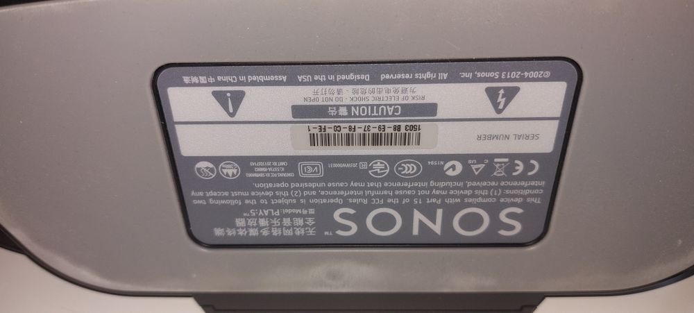 Coluna som Sonos Play 5 Gen 1 
nova ( sem caixa ) . Ótima qualidad