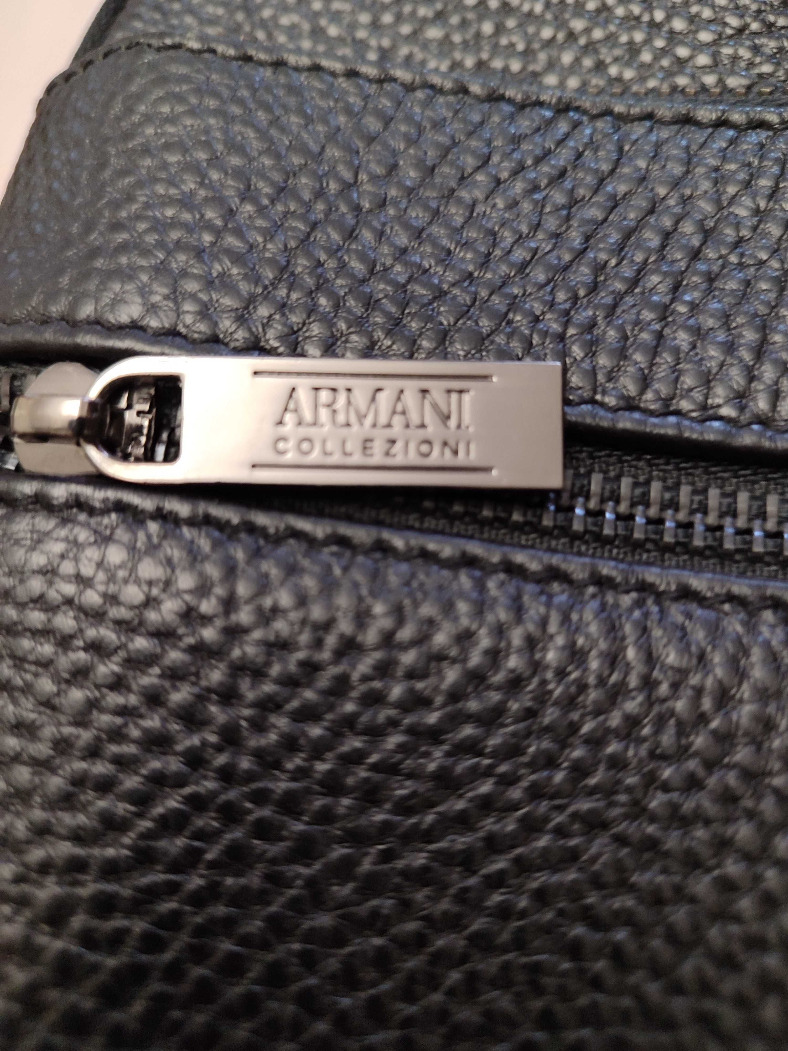 Мужской кожаный портфель Giorgio Armani