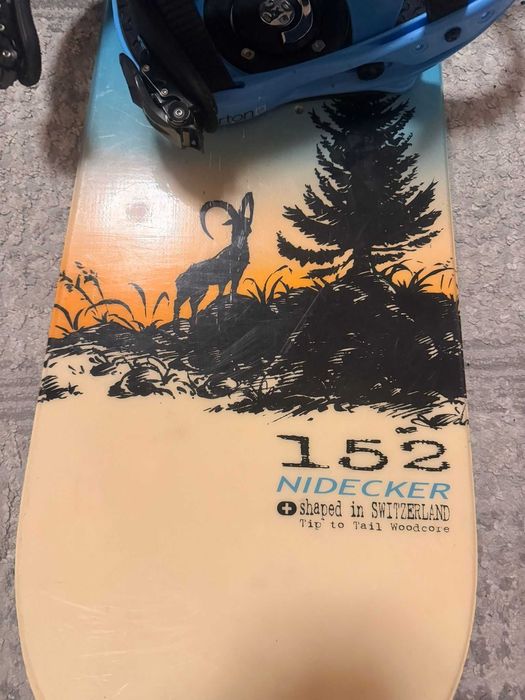 Deska snowboardowa Nidecker 152 cm + wiązania Burton  – stan bdb