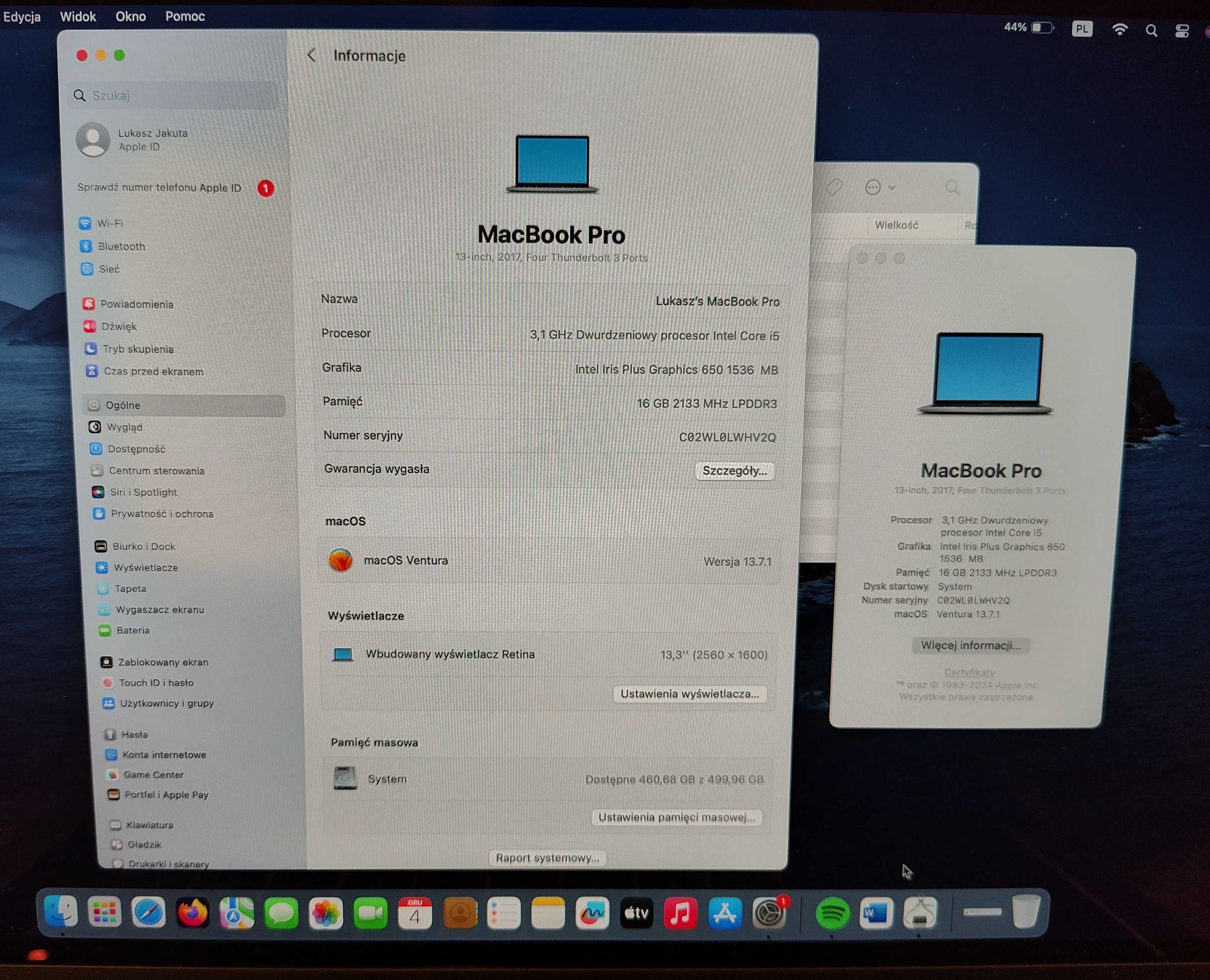 Apple MacBook Pro A1706 13" i5 16GB/512GB