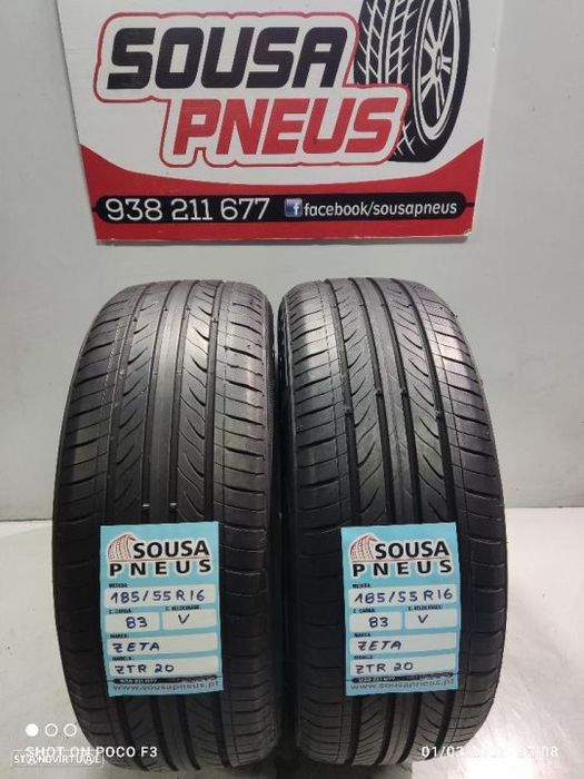 2 pneus semi novos 185-55r16 zeta - oferta dos portes