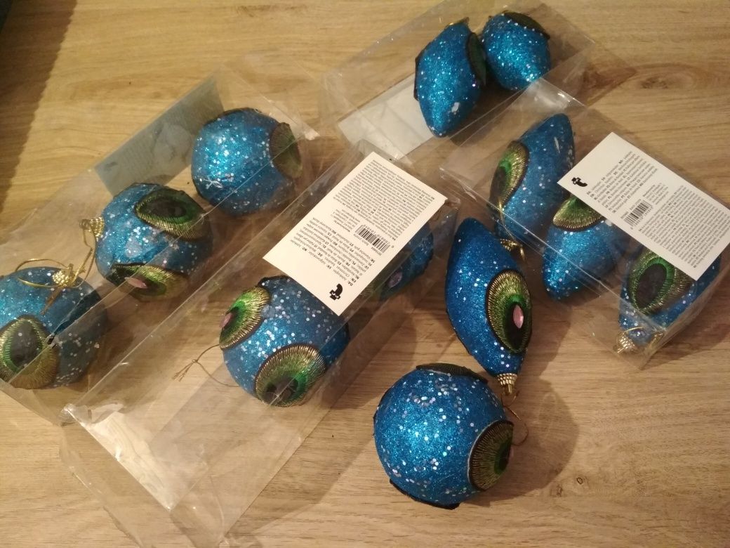 DUŻY zestaw! Bombki i słomkowe ozdoby na choinkę GWIAZDKOWA PROMOCJA
