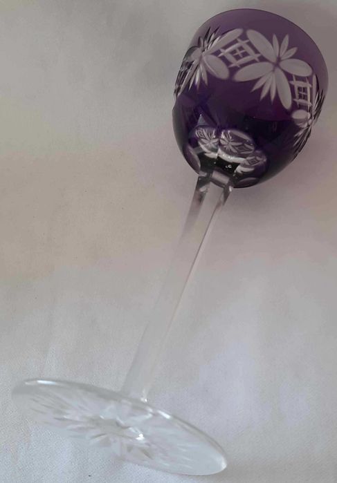 Huta Józefina Szklarska Poręba Fioletowy Kielich do Wina ok 1920