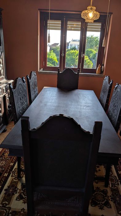 Louceiro/Móvel Sala + Mesa e Cadeiras Madeira