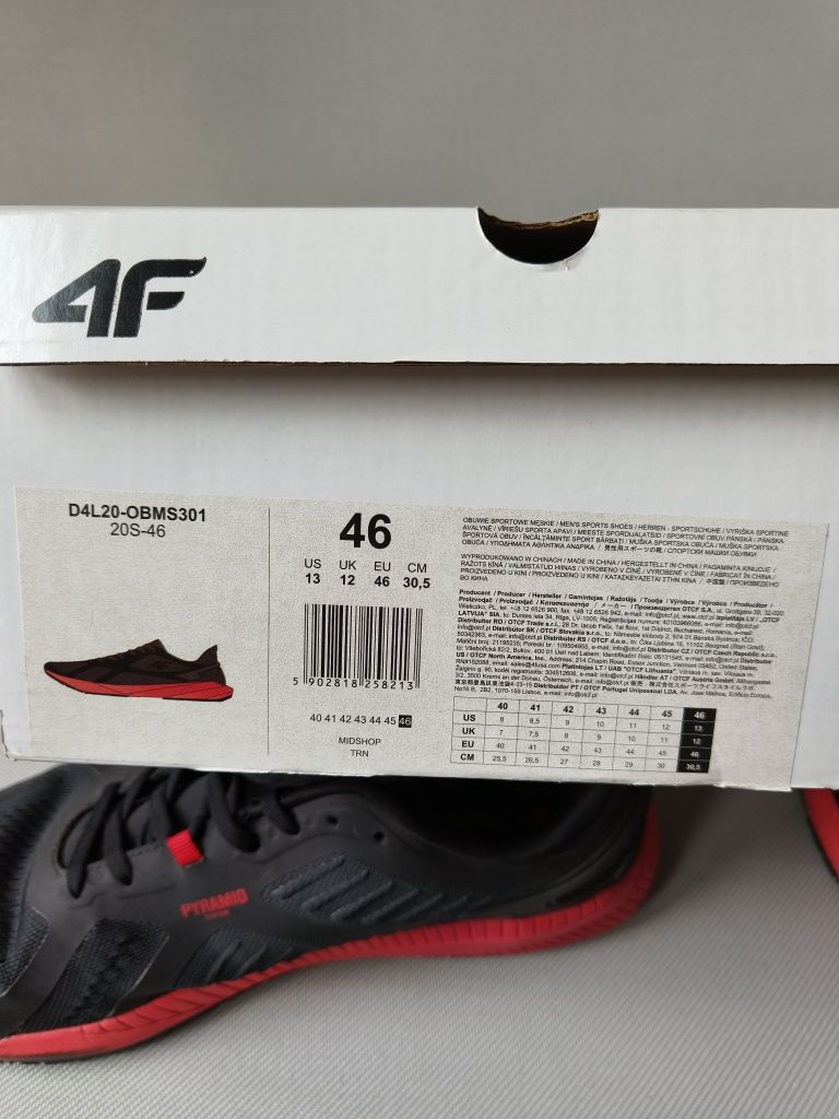4F buty sportowe D4L20-OBMS301 rozmiar 46 wkładka 30,5