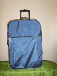 Чемодан большой тканевый синий, 2 колеса, валіза,  70 Х 45 Х 24/29 см.