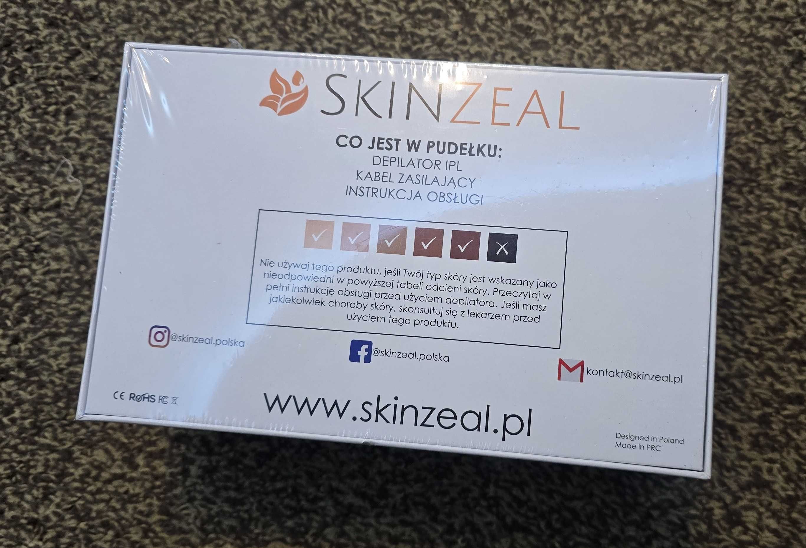 Depilator IPL SkinZeal nowy