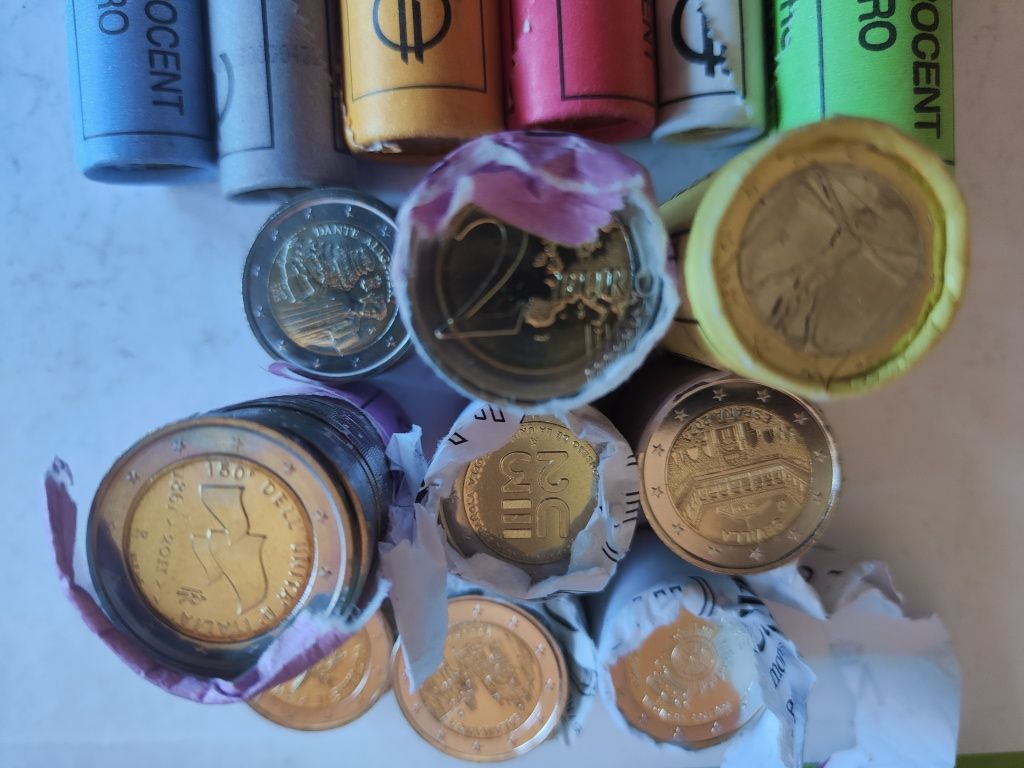 Troco moedas conmemorativas y euros Espanha e Italia