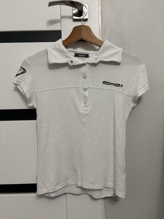 Biała bluzka sportowa polo