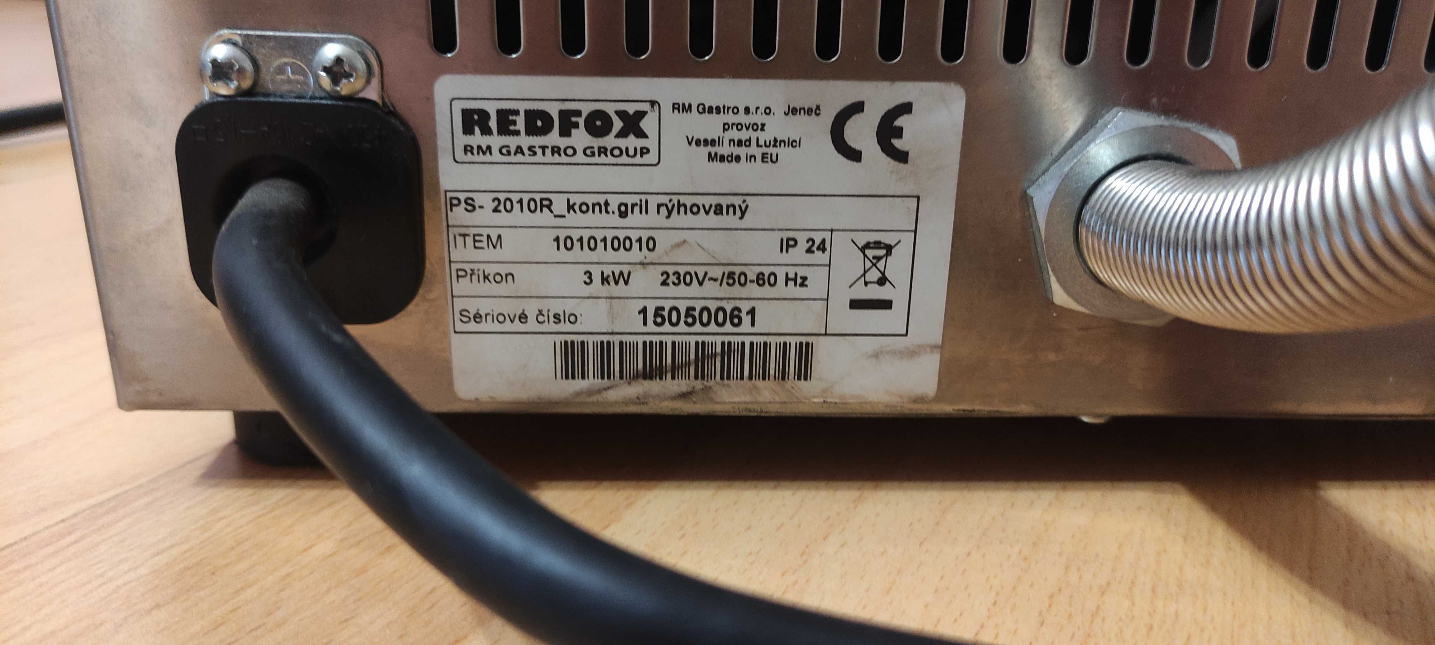 Grill kontaktowy elektryczny ryflowany Redfox PS-2010 R
