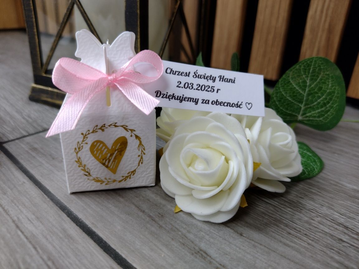 Podziękowania dla gości Chrzest Święty. Upominki
