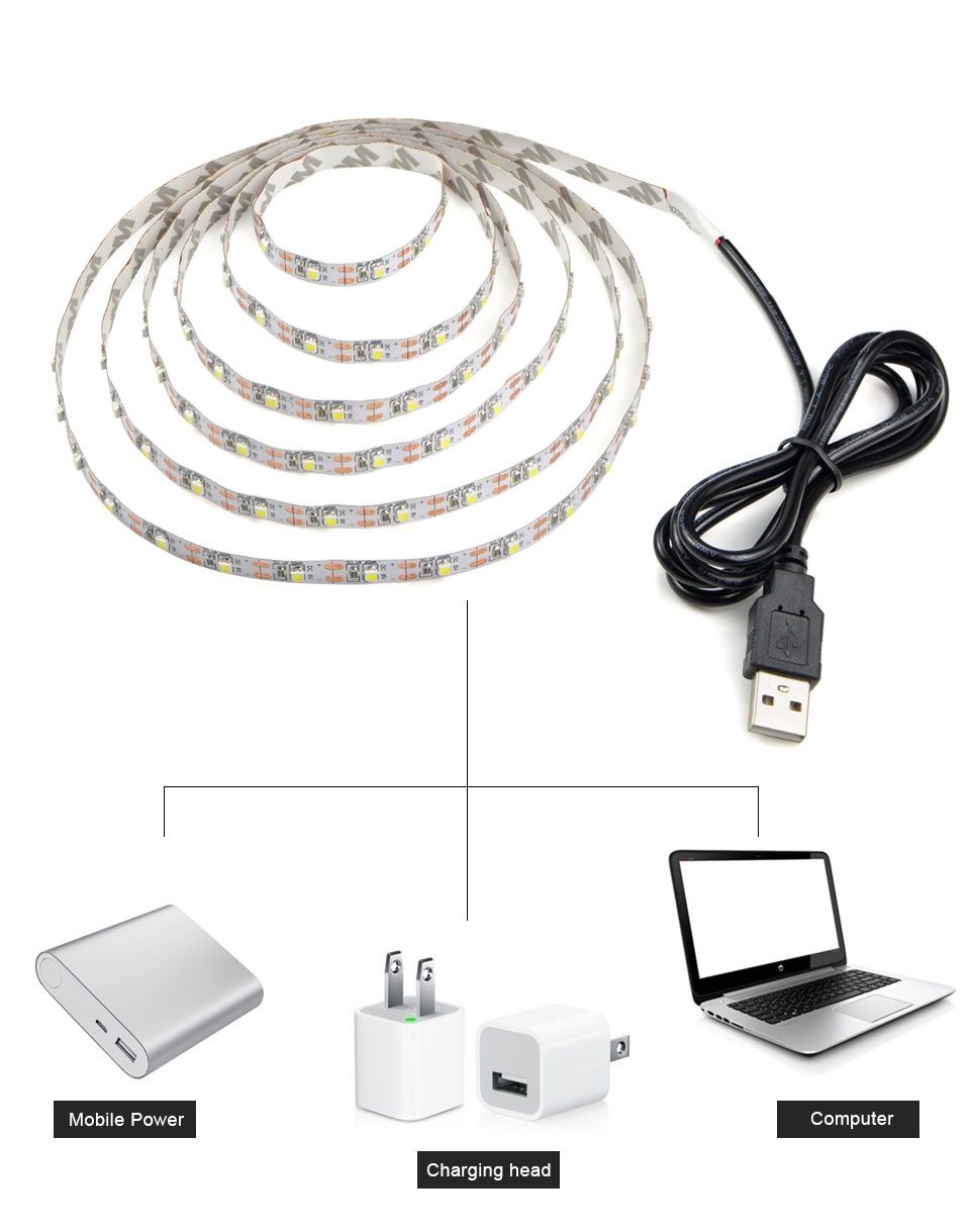 LED лента 5 метров, 60led/m, 5v USB