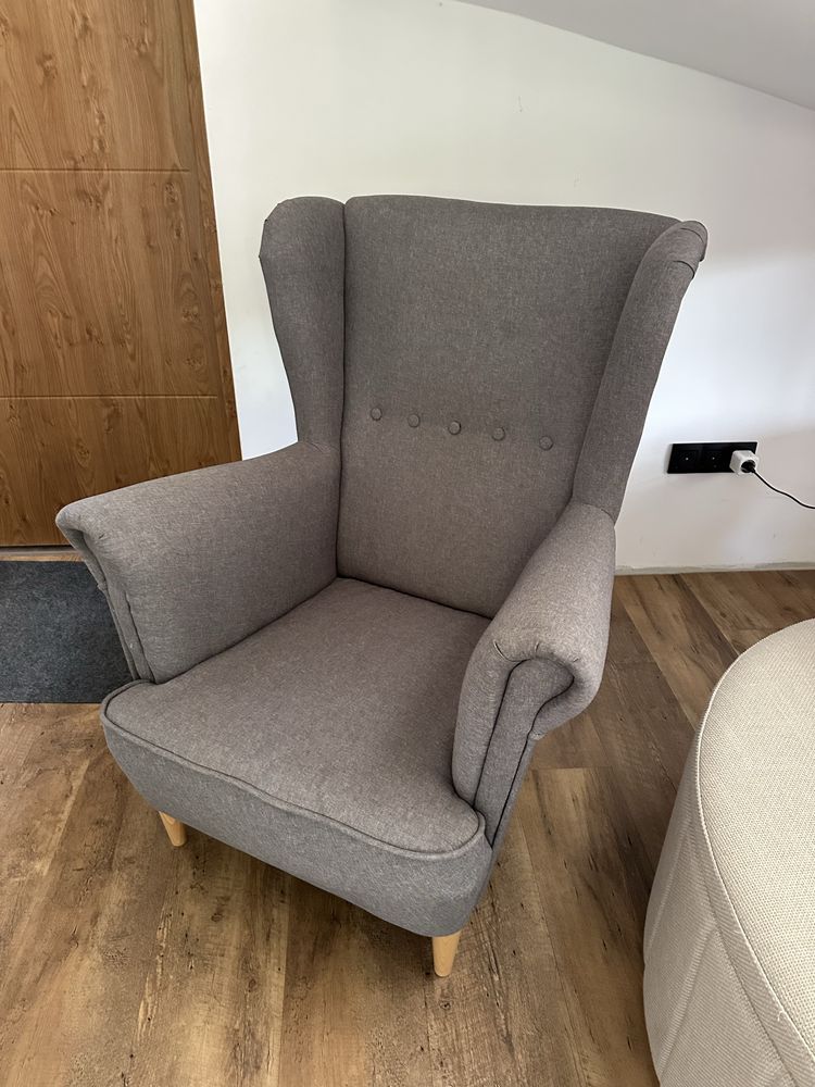 Fotel uszak szary Ikea Strandmon stan bardzo dobry