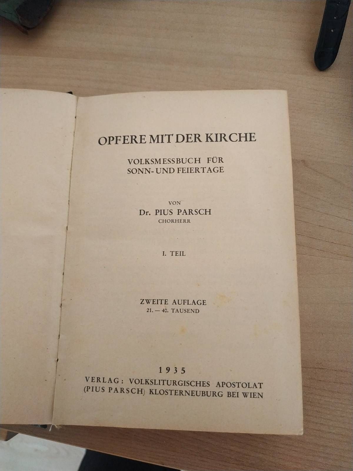 Stary mszalik katolicki z 1935 roku po niemiecku