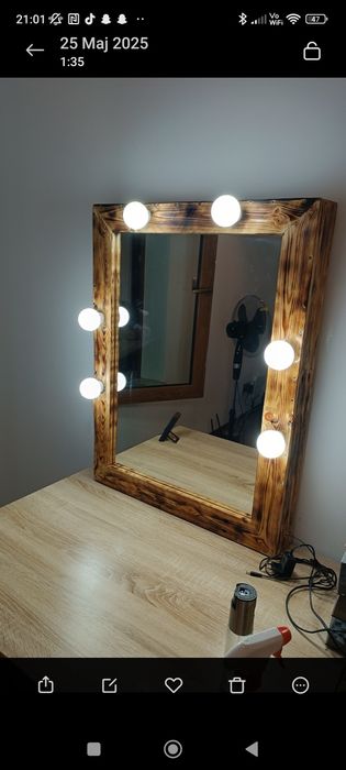 Lustro toaletka drewniana vintage