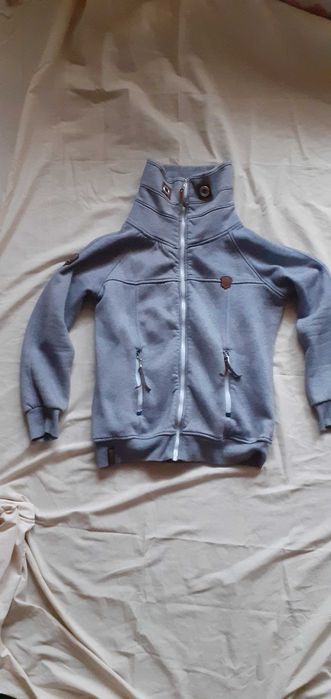 Толстовка Naketano Германия с кожаными лейбами вставками на молнии