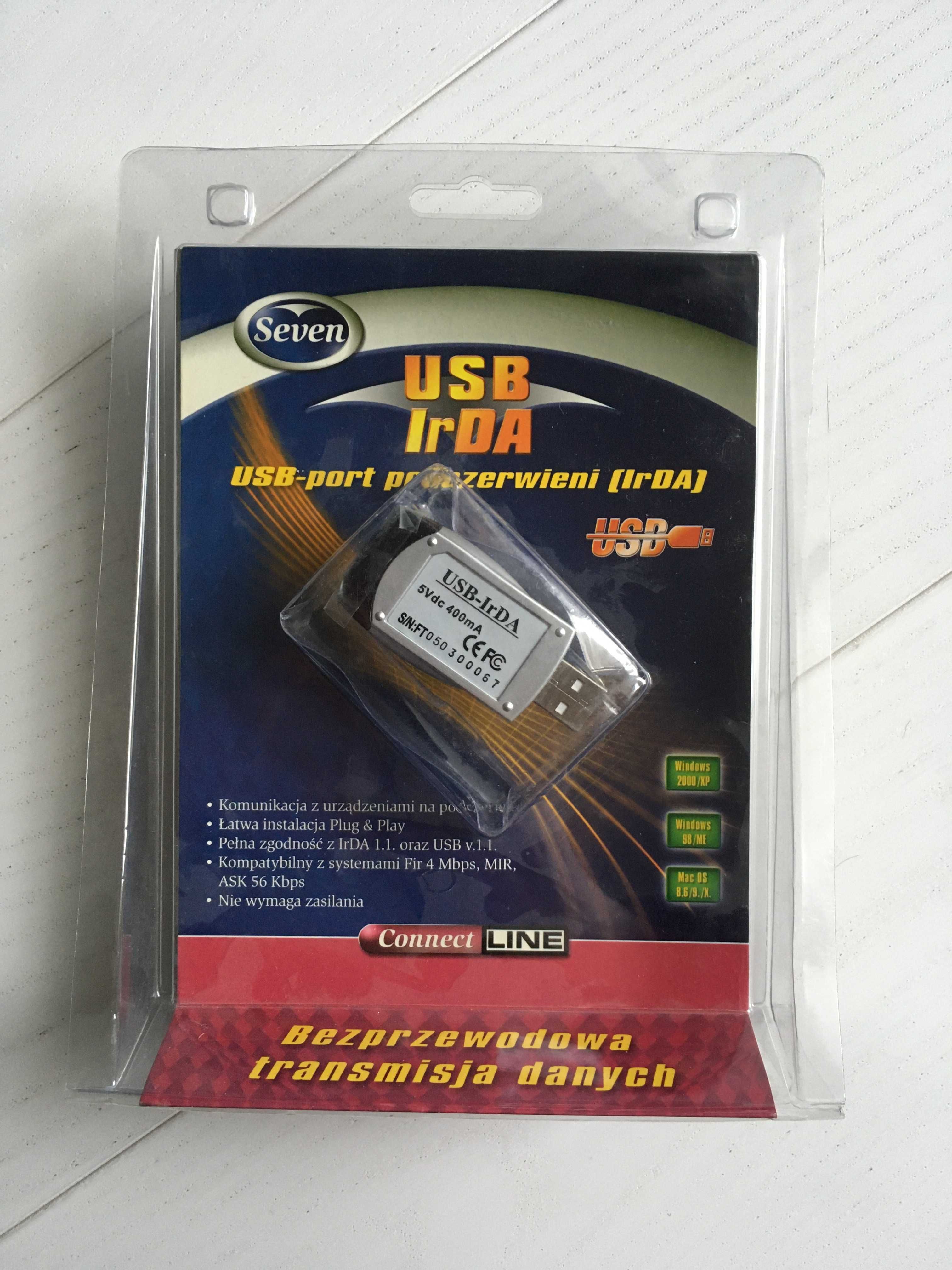 Adapter IrDA na USB w komplecie z kablem "przedłużaczem" USB