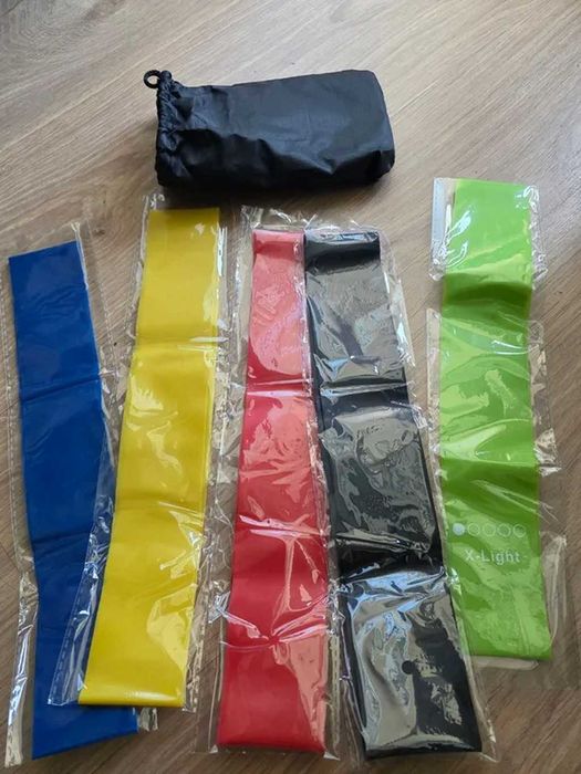 Набір фітнес-резінок по нагрузці (5 шт.) Резинкадля тренувань з чохлом