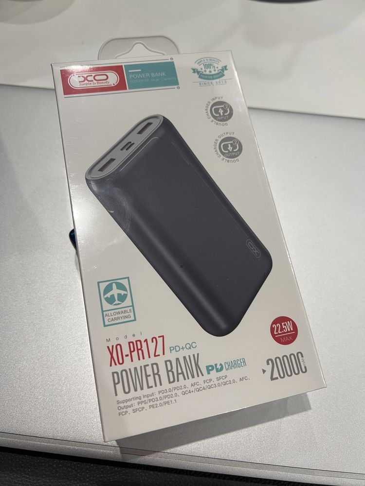 Павербанк 20000 mAh / Power bank XO-PR 127 PD+QC 22,5 W (5/9/12V)