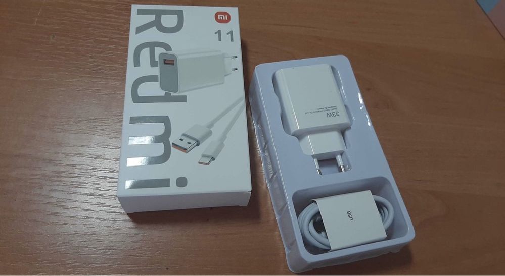 Зарядний пристрій 33W до Redmi/Xiaomi 1USB + type C кабель білий