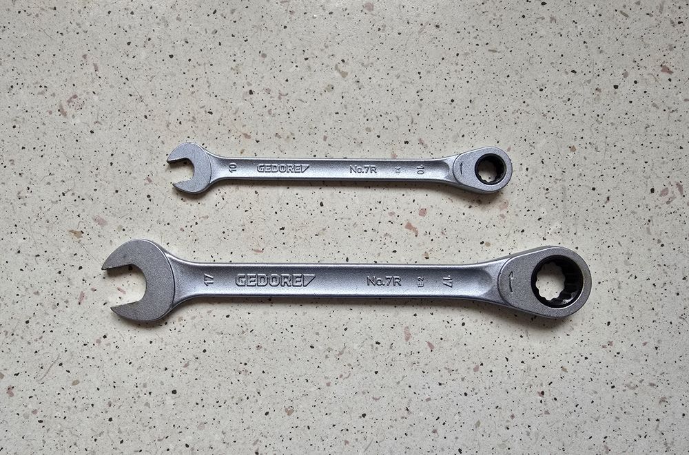 GEDORE No.7R Klucze Płasko-Oczkowe z Grzechotką 10mm 17mm 2szt Pr.NOWE