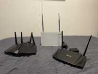 Zestaw 3x router Asus z AiMesh, AX82U, AX56U, AC68U.