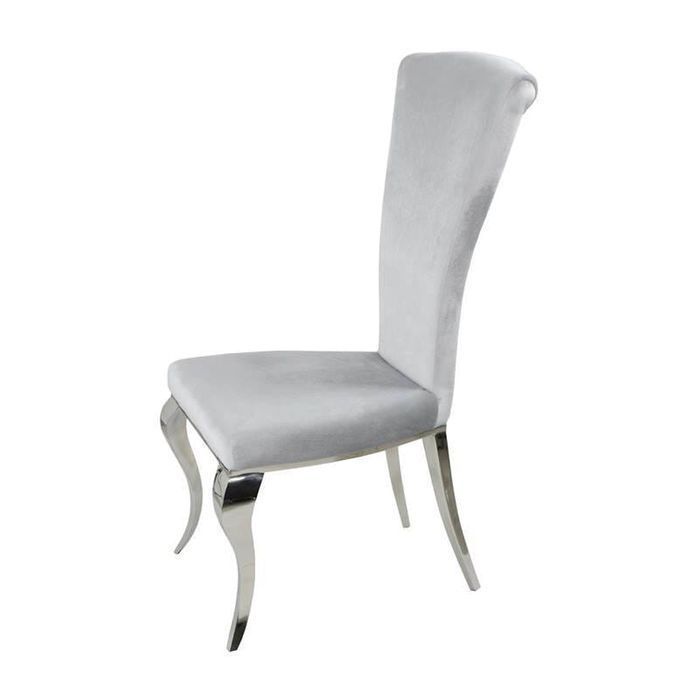 Krzesło glamour Ottavio Silver nowoczesne krzesło tapicerowane