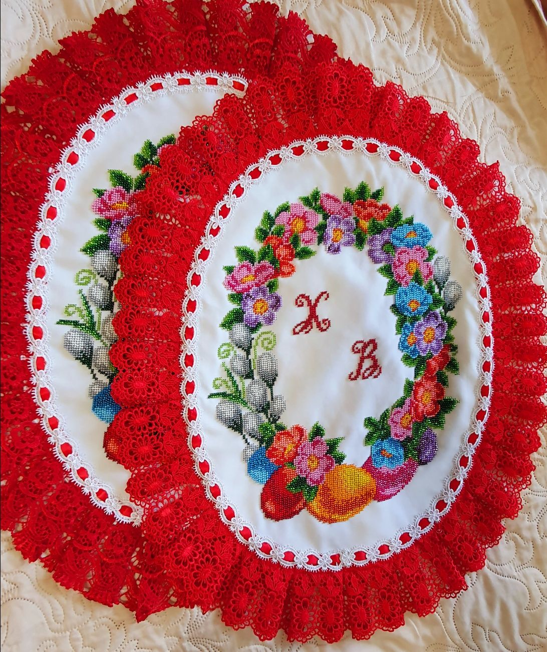 Пасхальний рушник,вишитий бісером