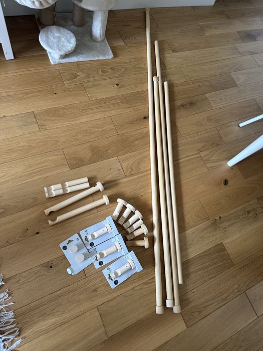 Karnisze i Wsporniki do karniszy klonowe drewno zestaw Leroy