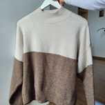 Wiosenny sweter z hm dwukolorowy beżowy oversize M HM