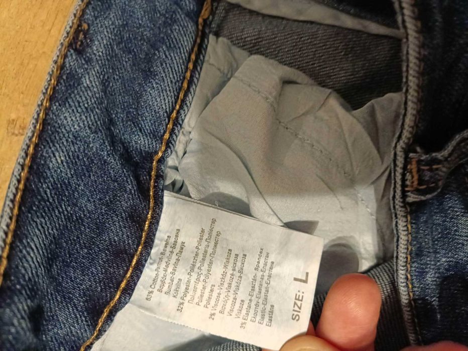 Dżinsy damskie szerokie wide leg wysoki stan r. L