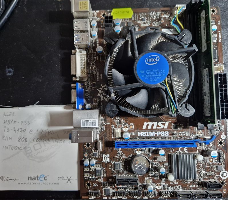 Zestaw płyta główna procesor i3 oraz RAM 8GB