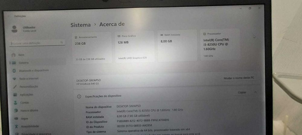 Portatil HP i5-8250U Recondicionado