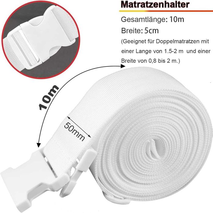 Pas do Łączenia Materacy 10m GUOSIYAO, Regulowany, Biały