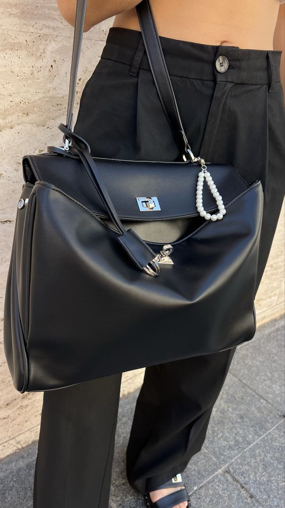 Rodeo bag кожаная сумка в стиле balenciaga, черная, сумка баленсиага
