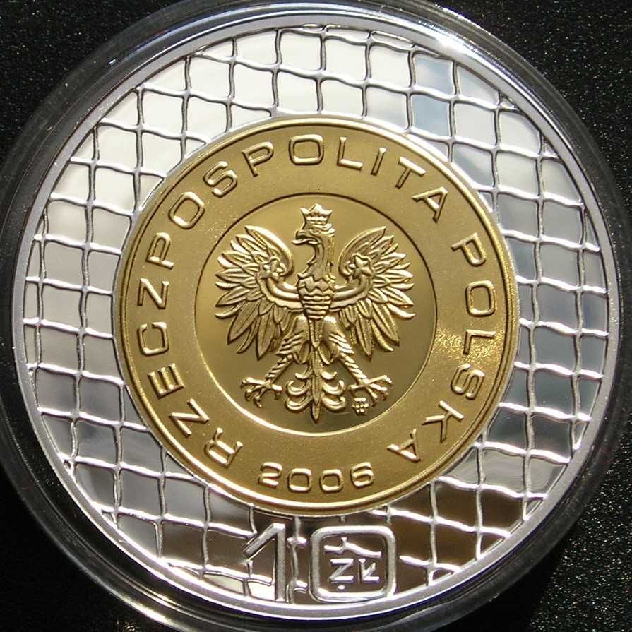 Polska 10 złotych 2006 - MŚ Niemcy - srebro złoto - stan menniczy