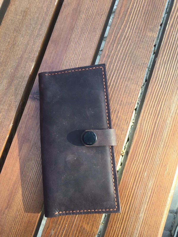 Мужской кожаный кошелек, удобный бумажник, шкіряний гаманець