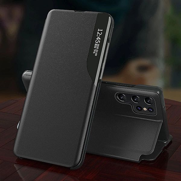 Etui Eco Leather View Case do Samsung S24 Ultra z klapką - czarne