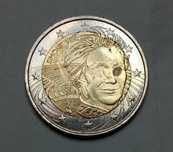 Moeda 2€ Simone Veil COM ERRO