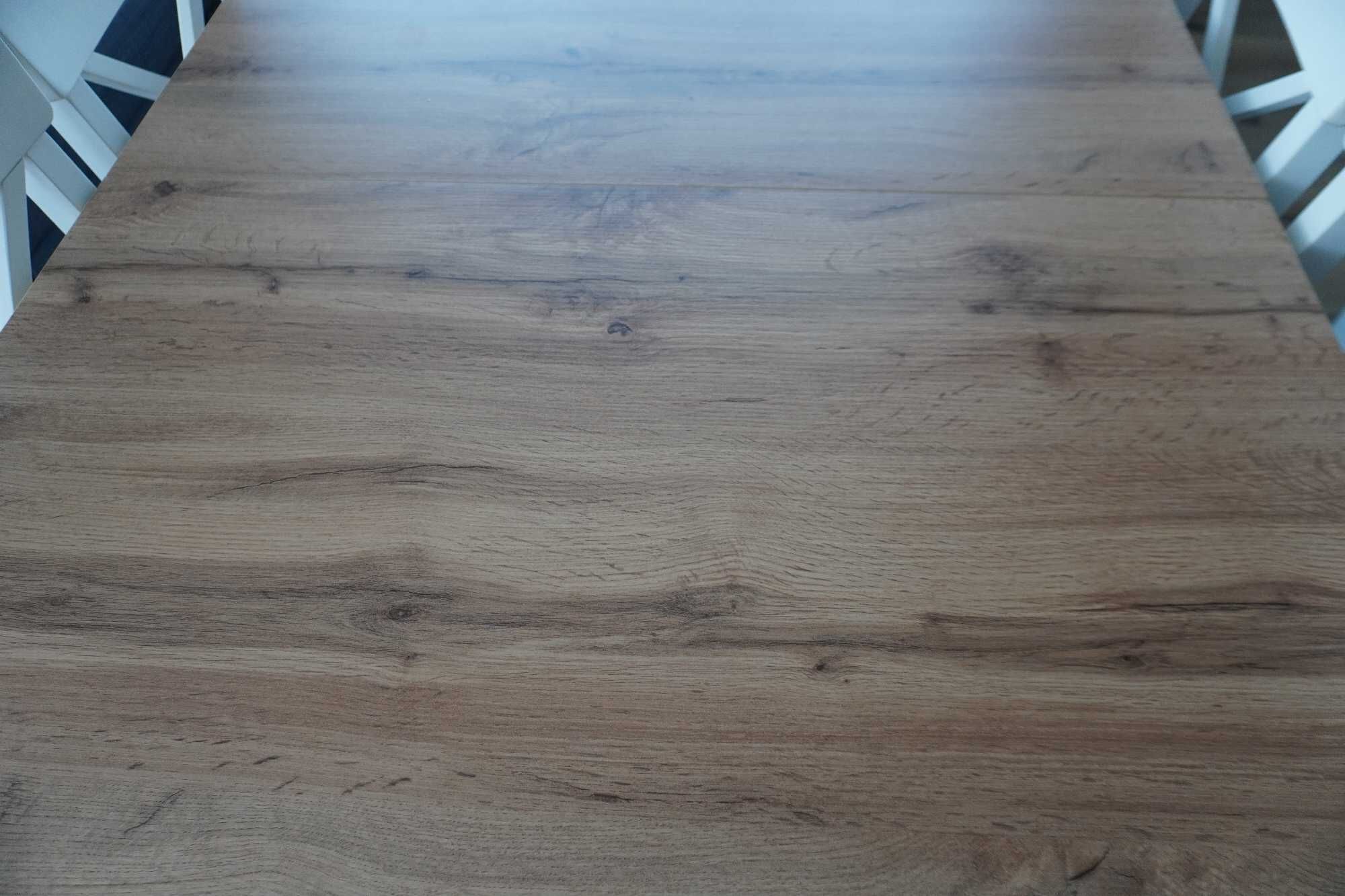 Stół do jadalni regulowany Jysk / Markskel bialy/dąb W90*L150/193*H75