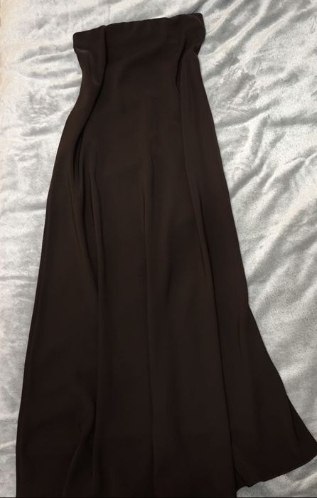 Спідниця атласна шовкова на гумці. Колір: шоколад. Довжина: максі. S