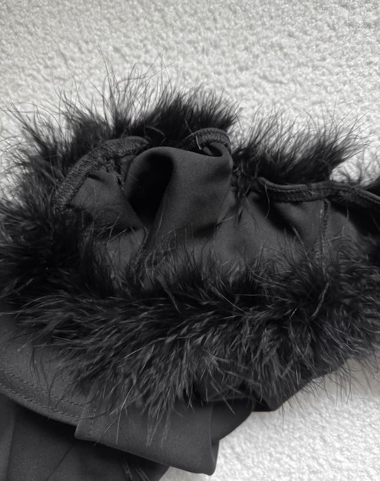 Bluzka top z piórami pióra i baskinką vintage retro lata 20