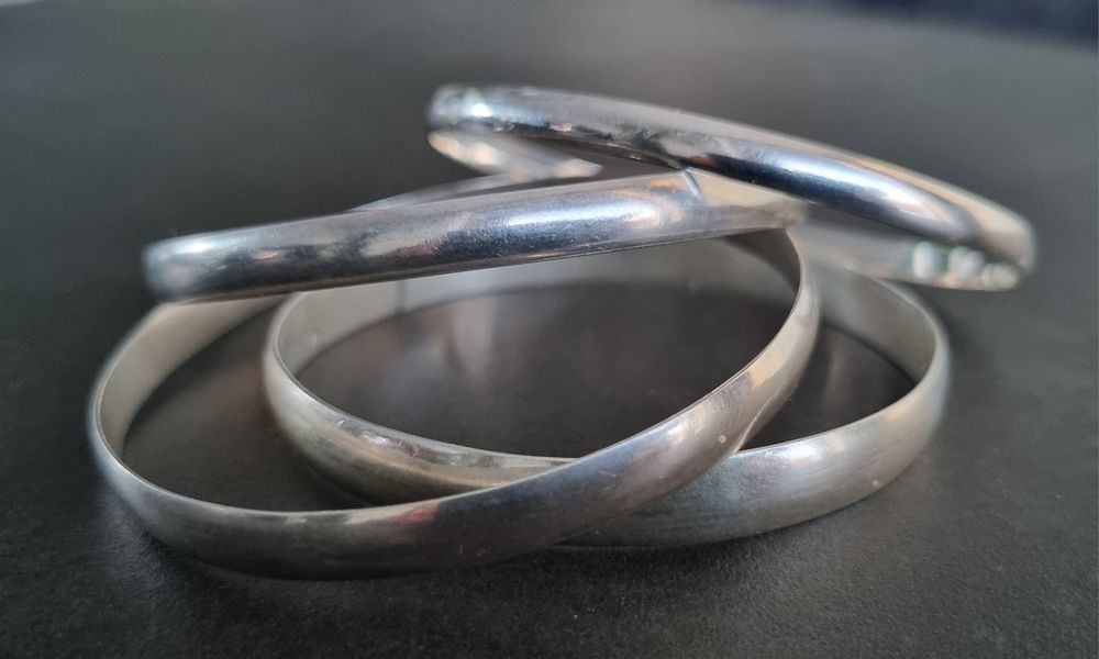 4 srebrne bransoletki koła próba 925 66g