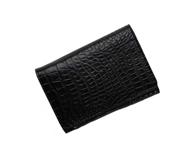 Кошелек портмоне женский из натуральной кожи крокодила черный