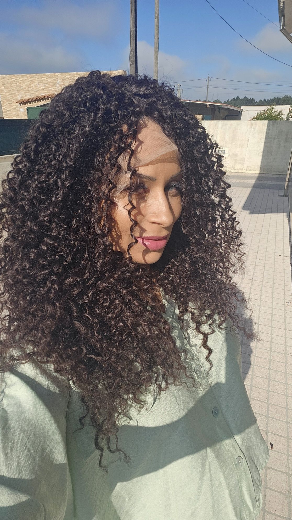 Lace de fibra realista ao cabelo humano