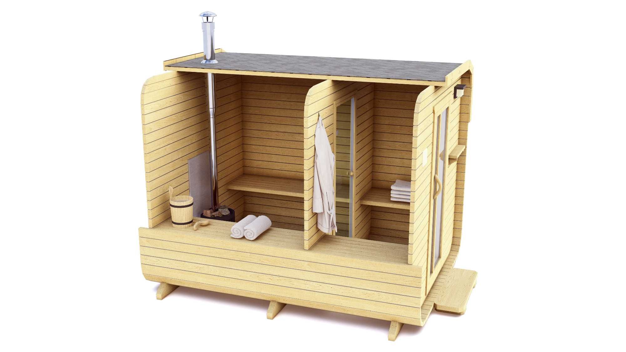 Sauna Ankel 3,0 z zabudowanym przedsionkiem