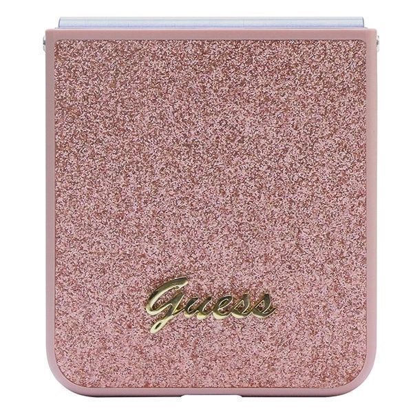 Etui Guess Glitter Script Na Samsung Galaxy Z Flip 5 - Różowe
