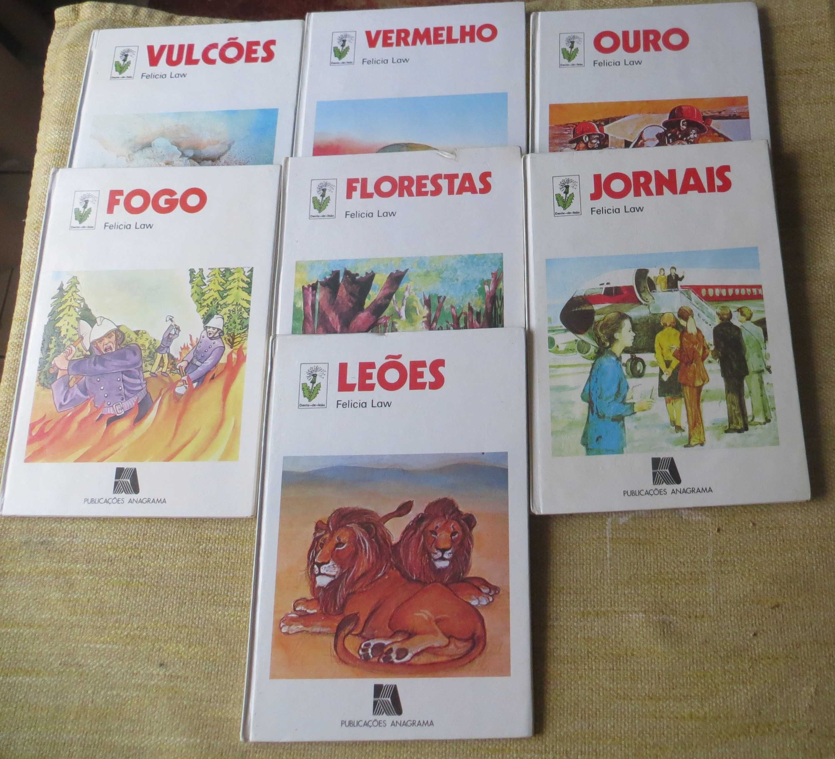 Coleção completa 7 livros cultura geral, sobre Vulcões, Fogo, etc